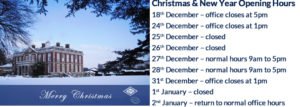 P J Hayman Merry Christmas - Opening Hours