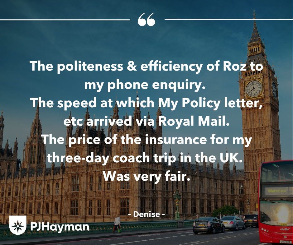 P J Hayman review about UK travel insurance 
