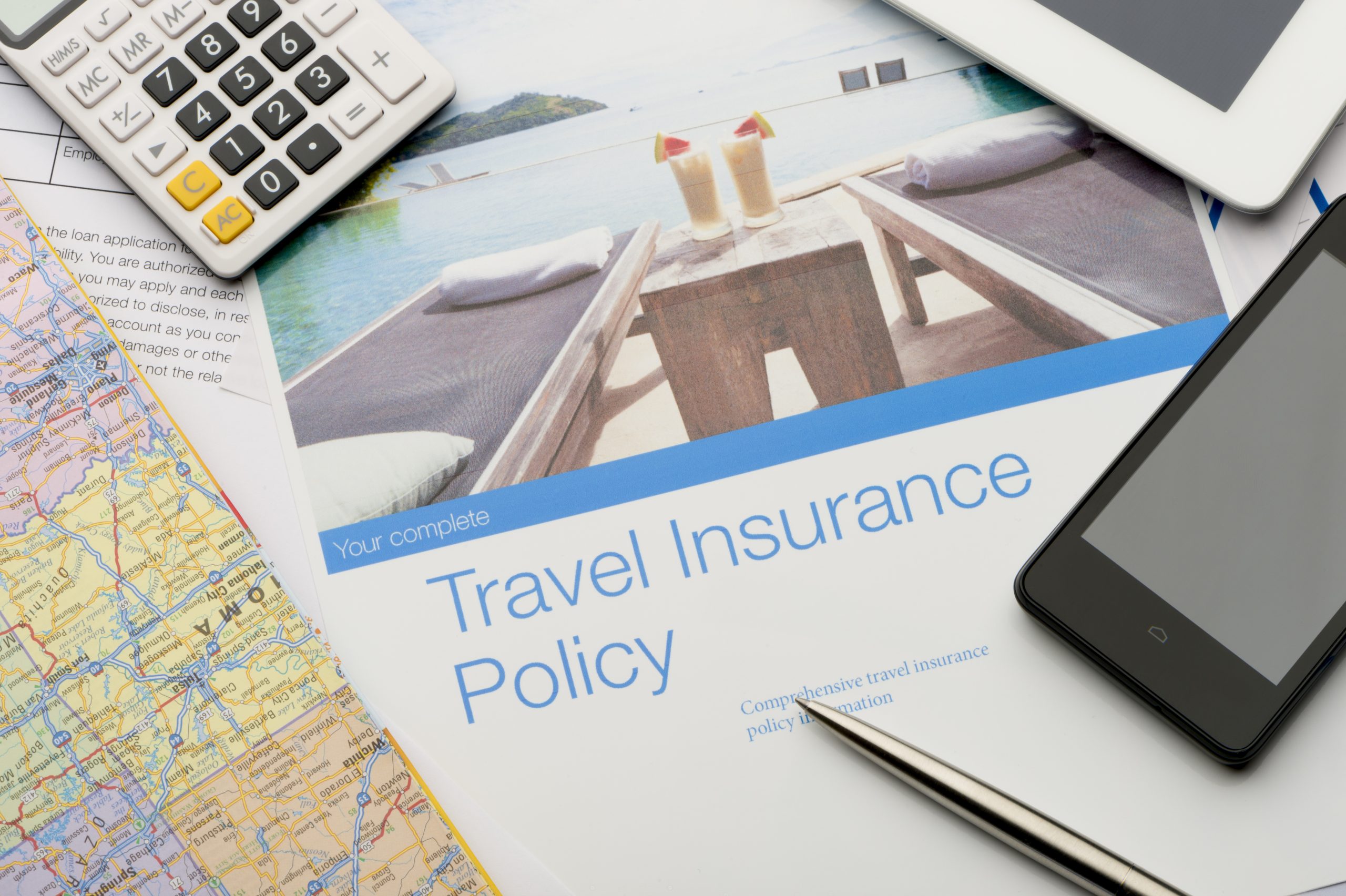 Travel insurance policy documents with start dates