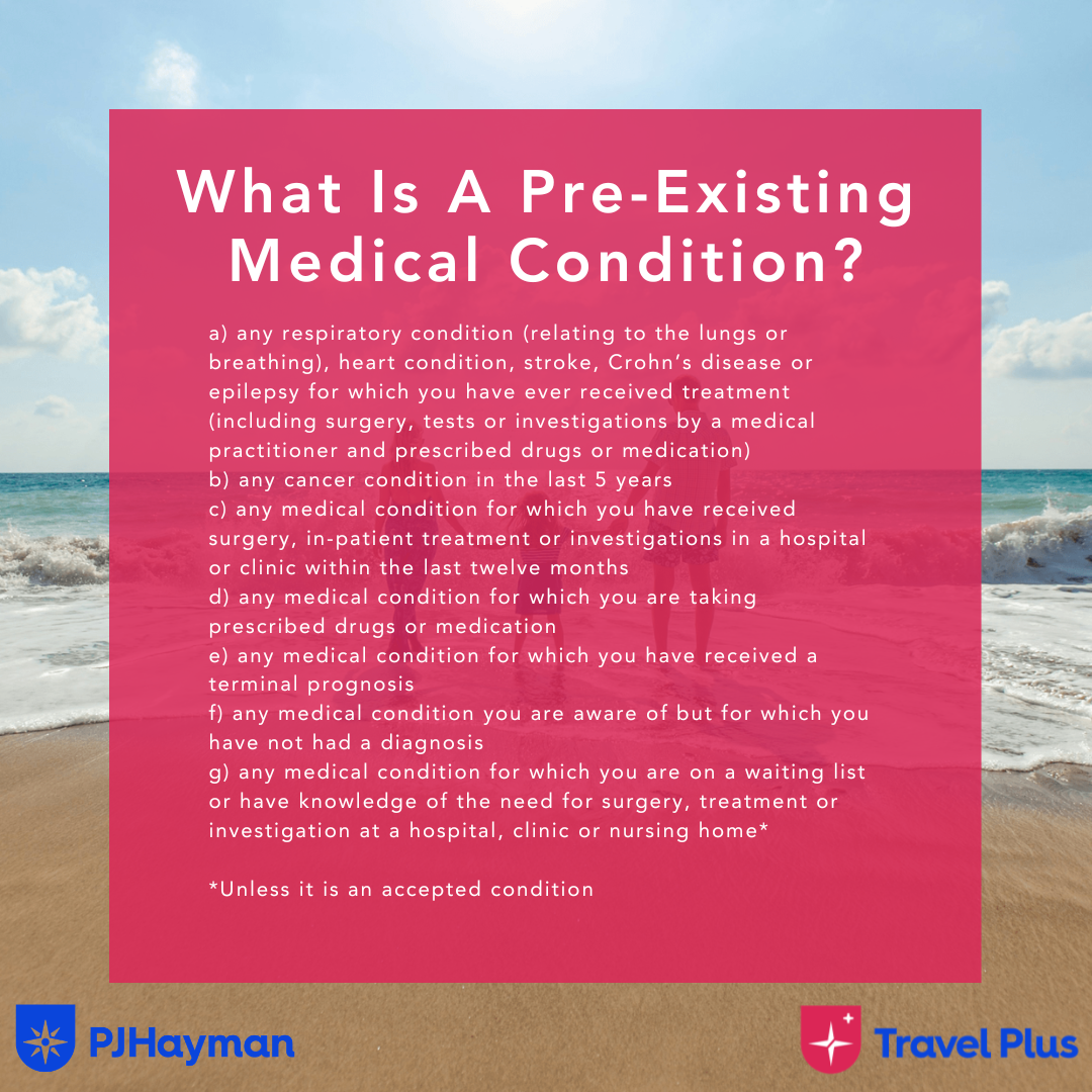 what is a pre existing medical condition list 
