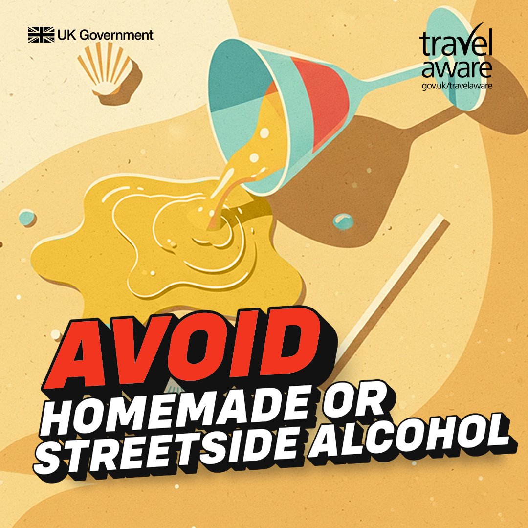 Avoid homemade or streetside alcohol